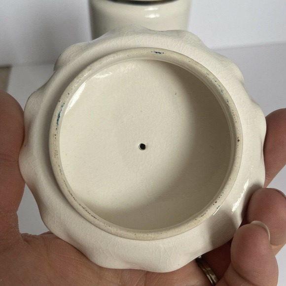 VTG Royal Sealy Atomic Starburst MCM Apothecary Vanity Jar 9" Tall Ivory Crazing - Picture 7 of 12